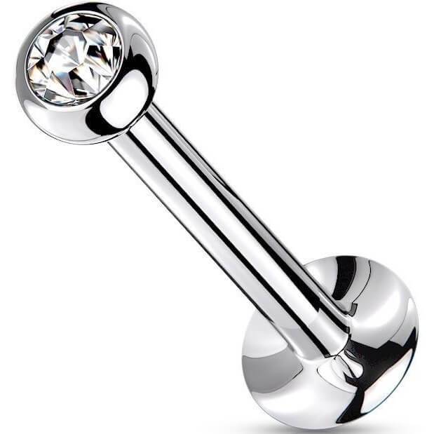 Labret Ball Zirconia Silver Push-In