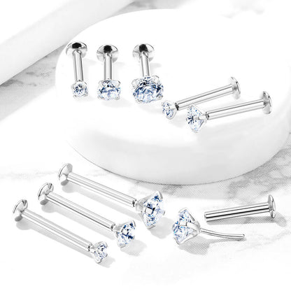 Labret Zirkonia Krappenfassung Silber