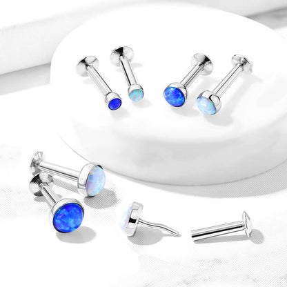 Labret Opale con incastonatura a coppa d´argento