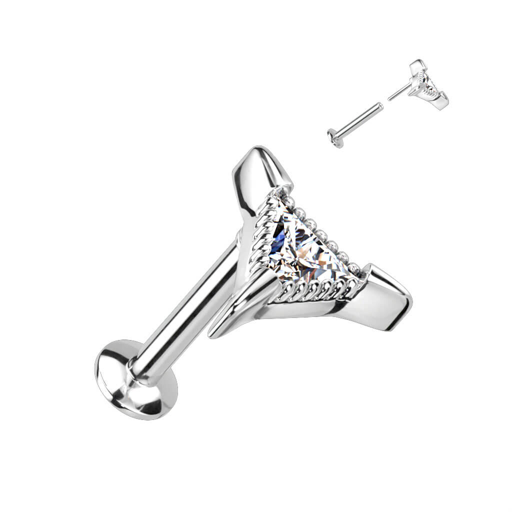 Labret Dreieck Zirkonia Push-In