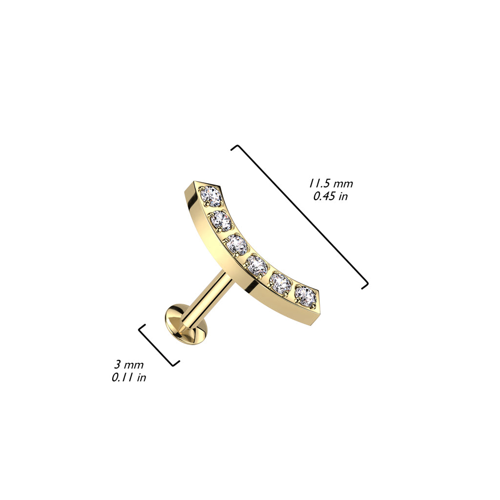 Labret Curved Zirconia Push-In