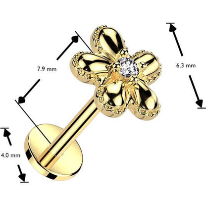 Labret flower zirconia Push-In