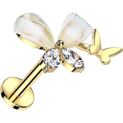 Labret butterfly zirconia Push-In