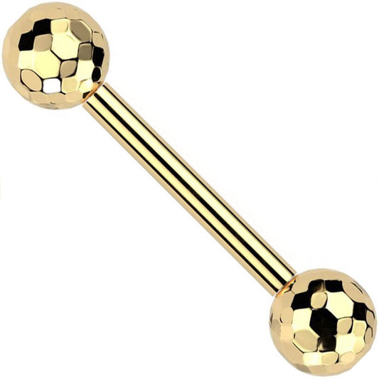 Titanium Barbell multi-faceted ball Push-In