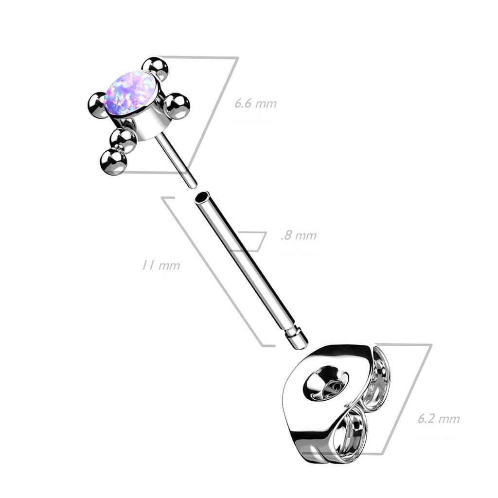 Titanium Cross Zirconia Opal Silver