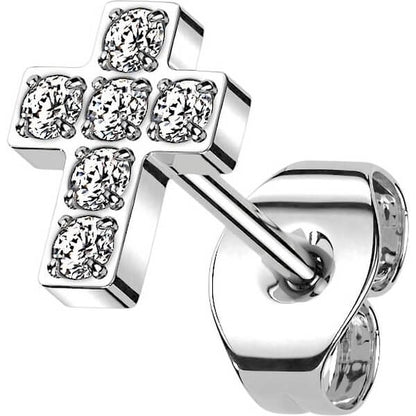 Titanium Cross Zirconia Gold Silver