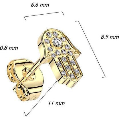 Titan Hamsa Pavefassung Zirkonia Push-In