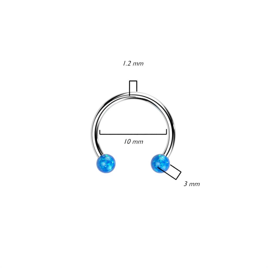 Titanio Herradura Ópalo Bola Push In