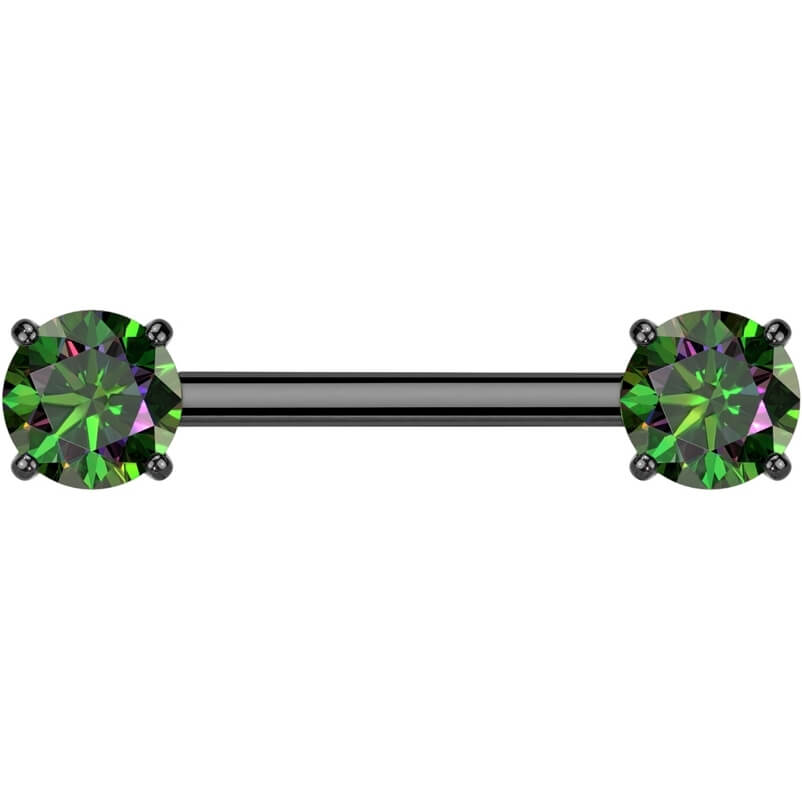 Titan Nippelpiercing Zargenfassung Zirkonia Push-In