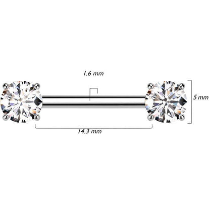 Titane Téton Zircone Serti Griffe Enfoncer