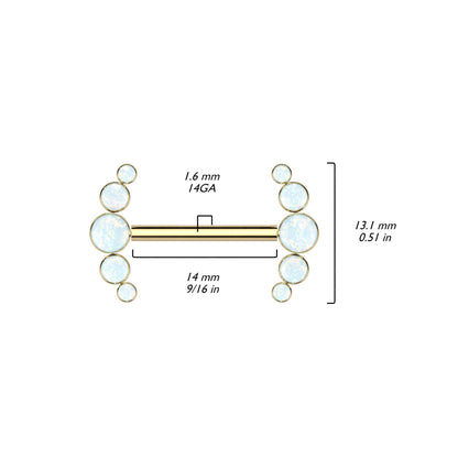 Titan Nippelpiercing 5 Opal Push-In