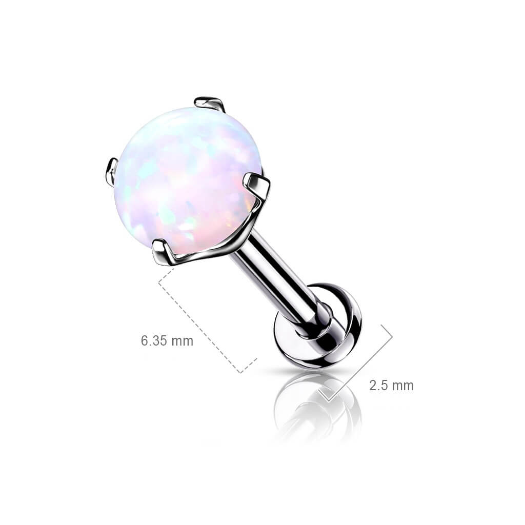 Titane Labret Opale Argent Enfoncer