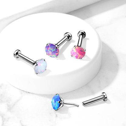 Titane Labret Opale Argent Enfoncer