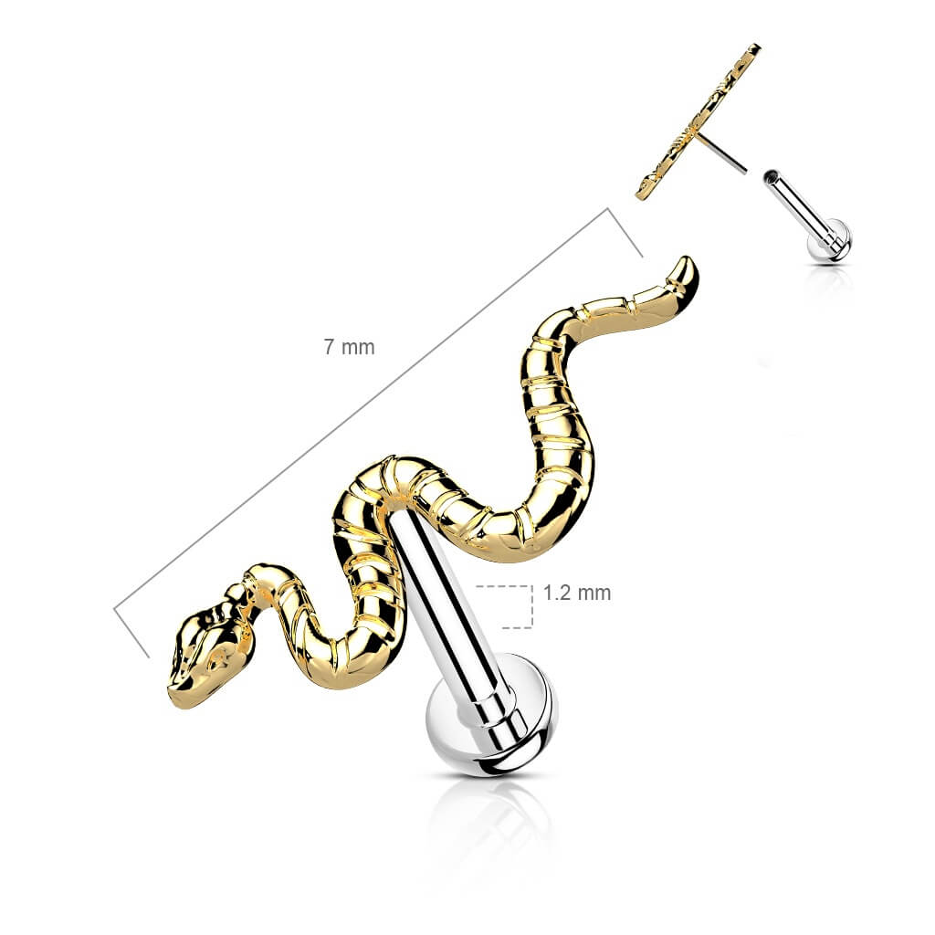 Titan Labret Schlange Gold Push-In