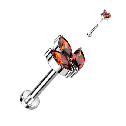 Titane Labret Marquise Zircone Enfoncer