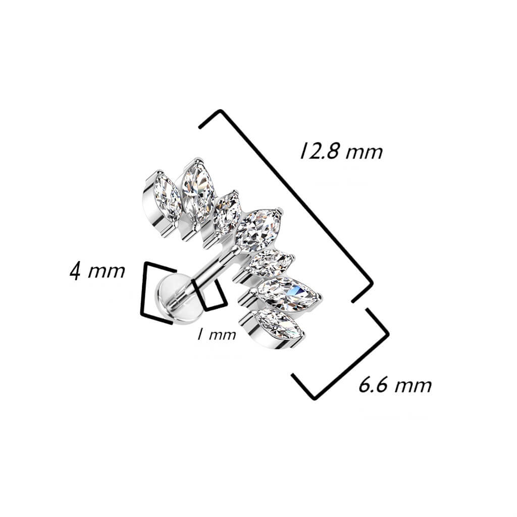 Titane Labret  7 Marquises Zircone Enfoncer