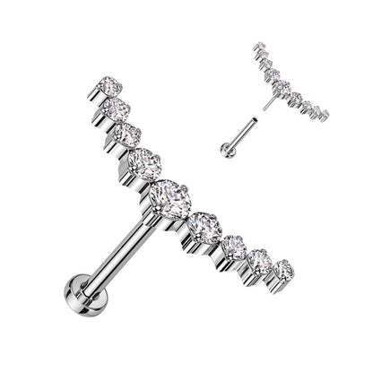 Titane Labret Courbe Zircone Enfoncer