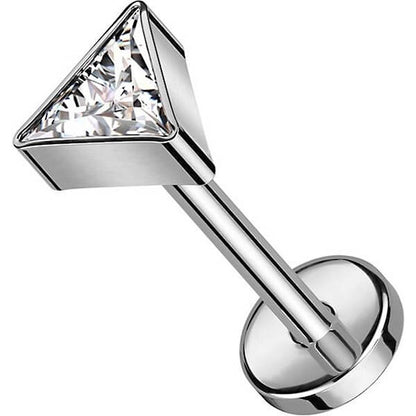 Titanium Labret Triangle Zirconia Push-In