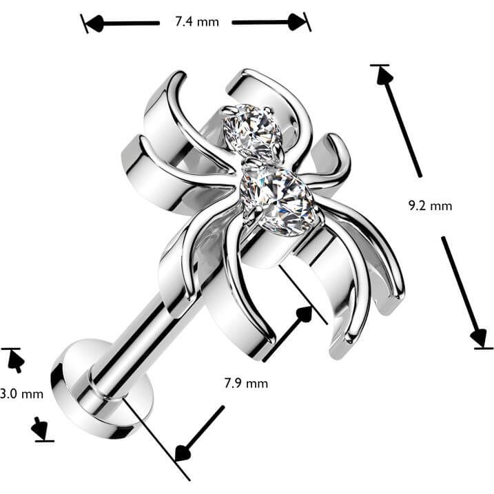 Titanium Labret spider zirconia Push-In