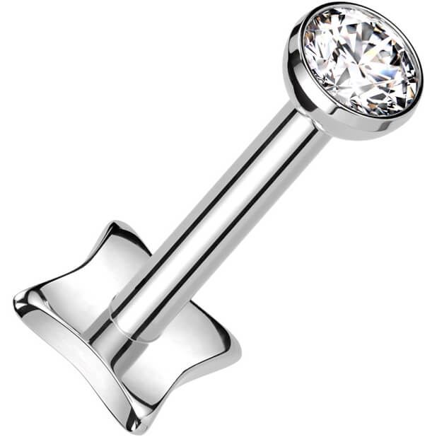 Labret Zircone Serti Clos Enfoncer