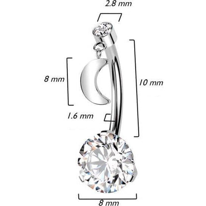 Titane Piercing Nombril Lune Zircone Enfoncer