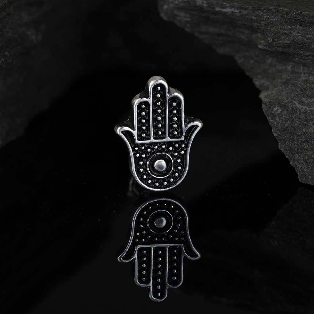 Barbell Hamsa Argento