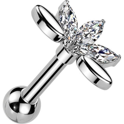 Barbell 5 zirconia marquise cut fan