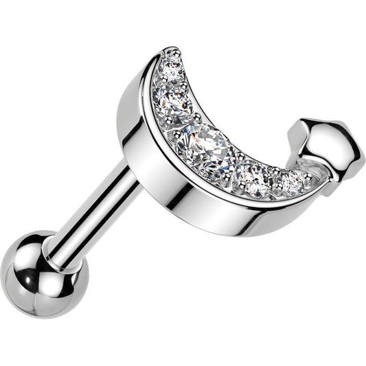 Barre étoile croissant lune zirconia