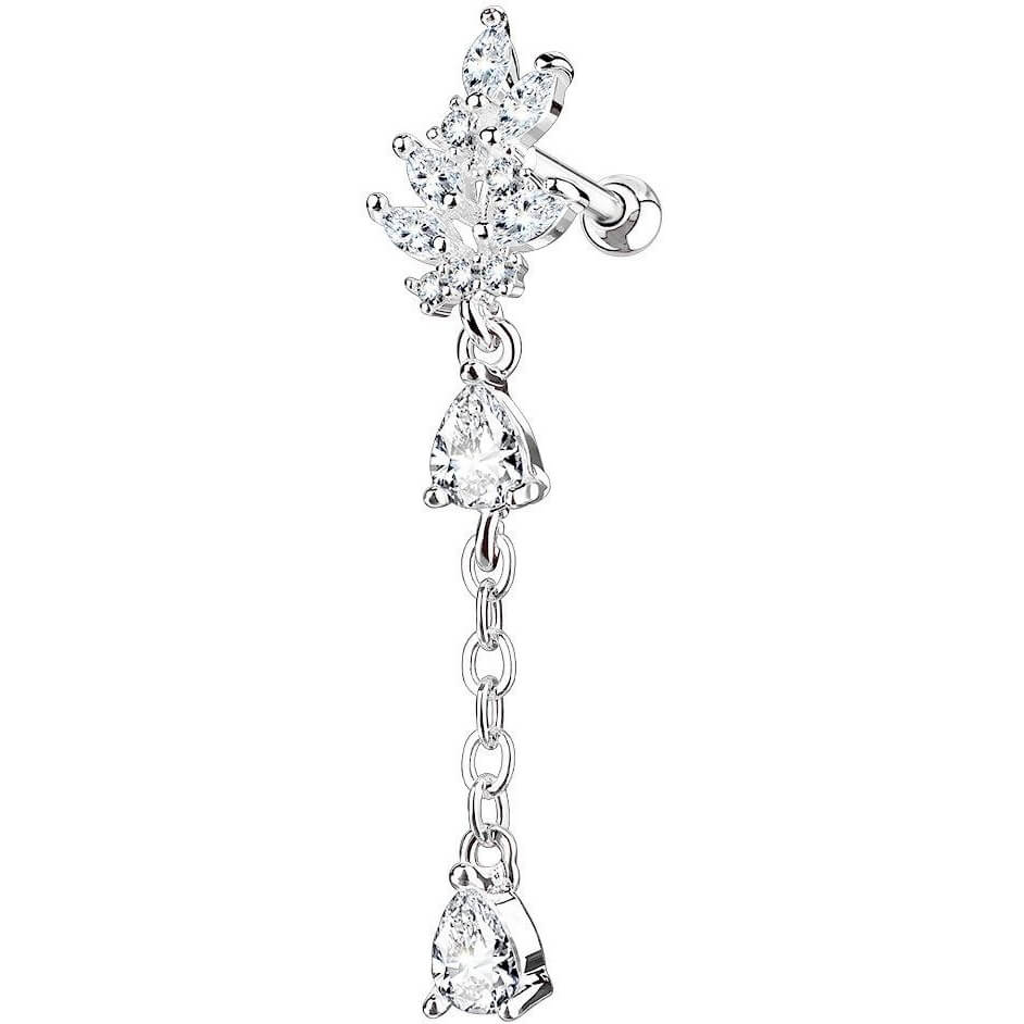 Barbell Leaf dangle Zirconia