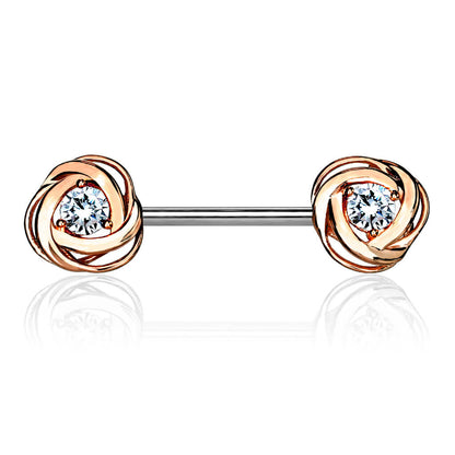 Nipple Piercing Rose Zirconia Gold Silver