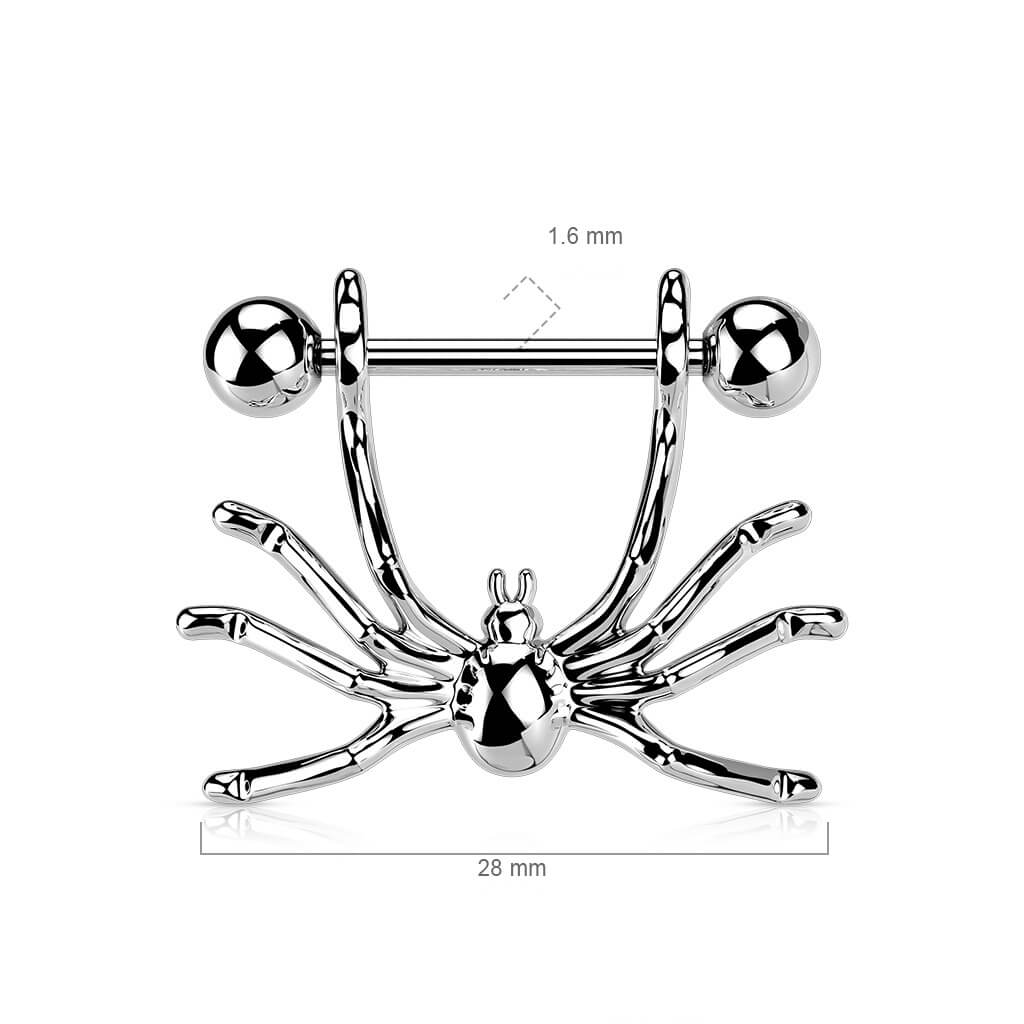 Nipple Piercing Spider Silver