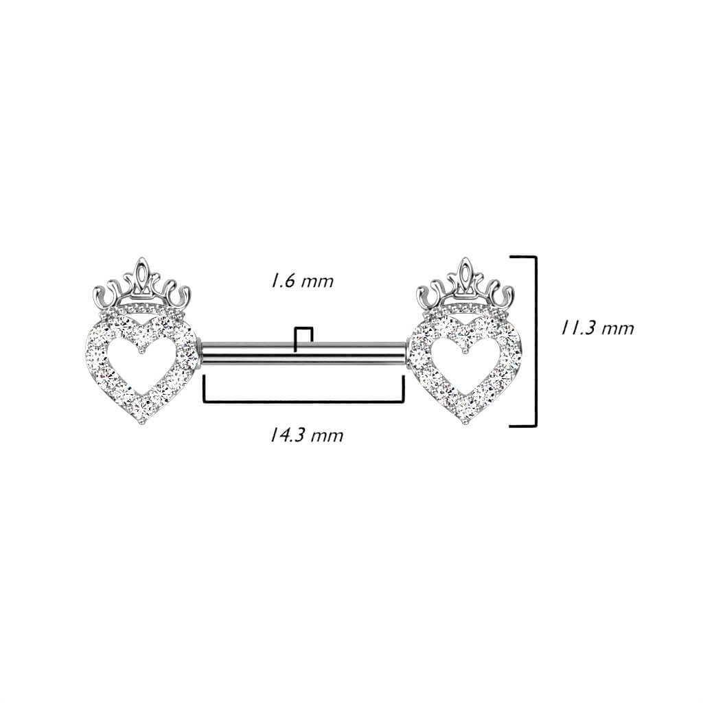 Téton Cœur Couronne Zircone