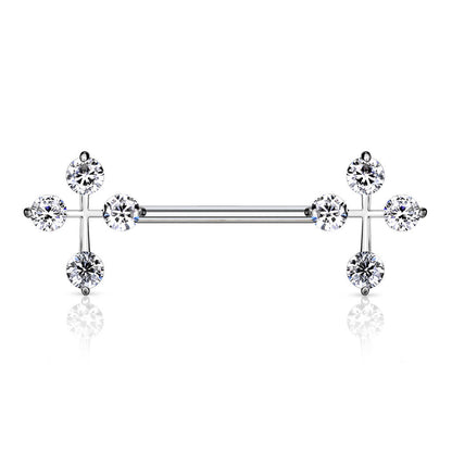 Nipple Piercing Cross Zirconia