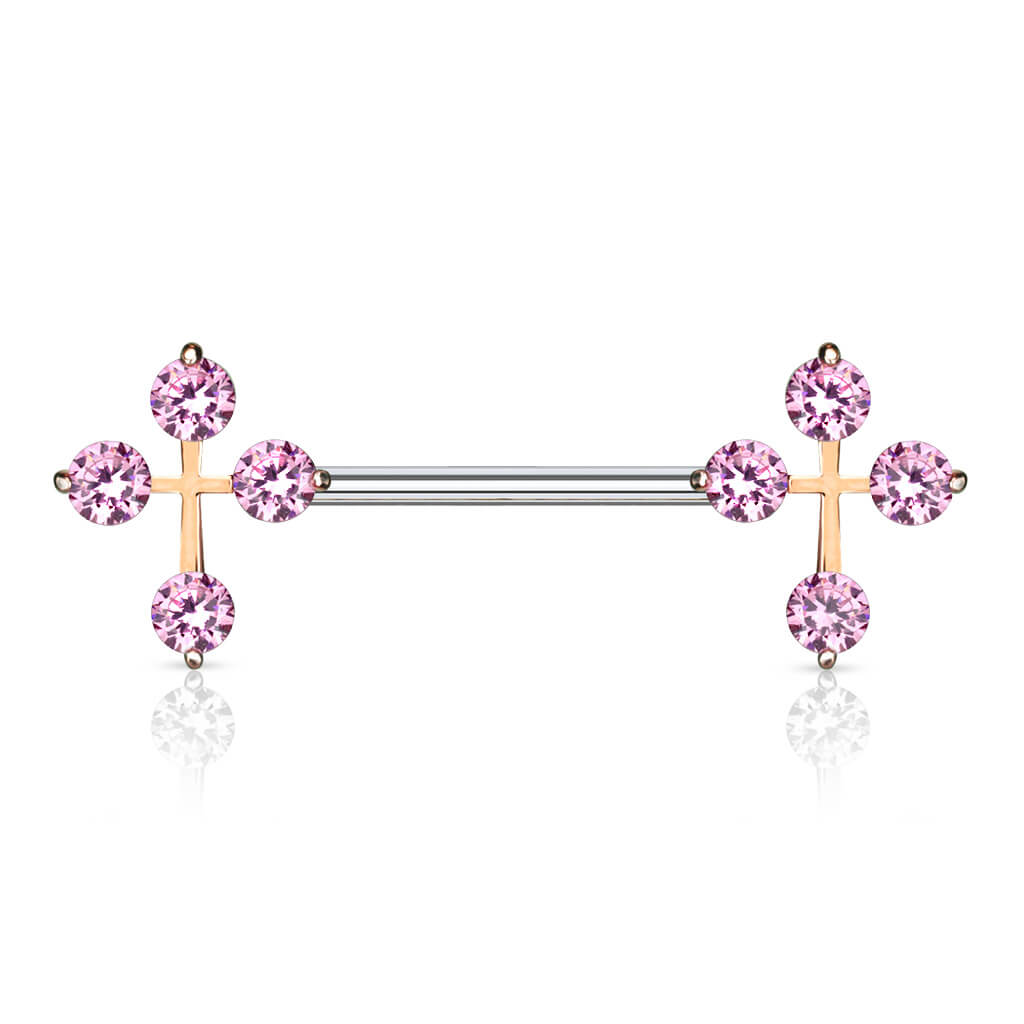 Nipple Piercing Cross Zirconia