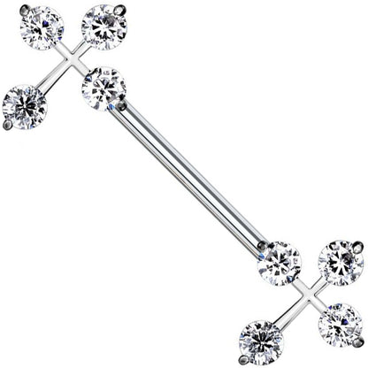 Nipple Piercing Cross Zirconia