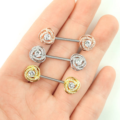 Nipple Piercing Rose Zirconia