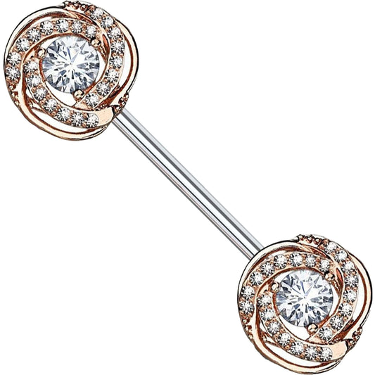 Piercing Capezzolo Rose di zirconi