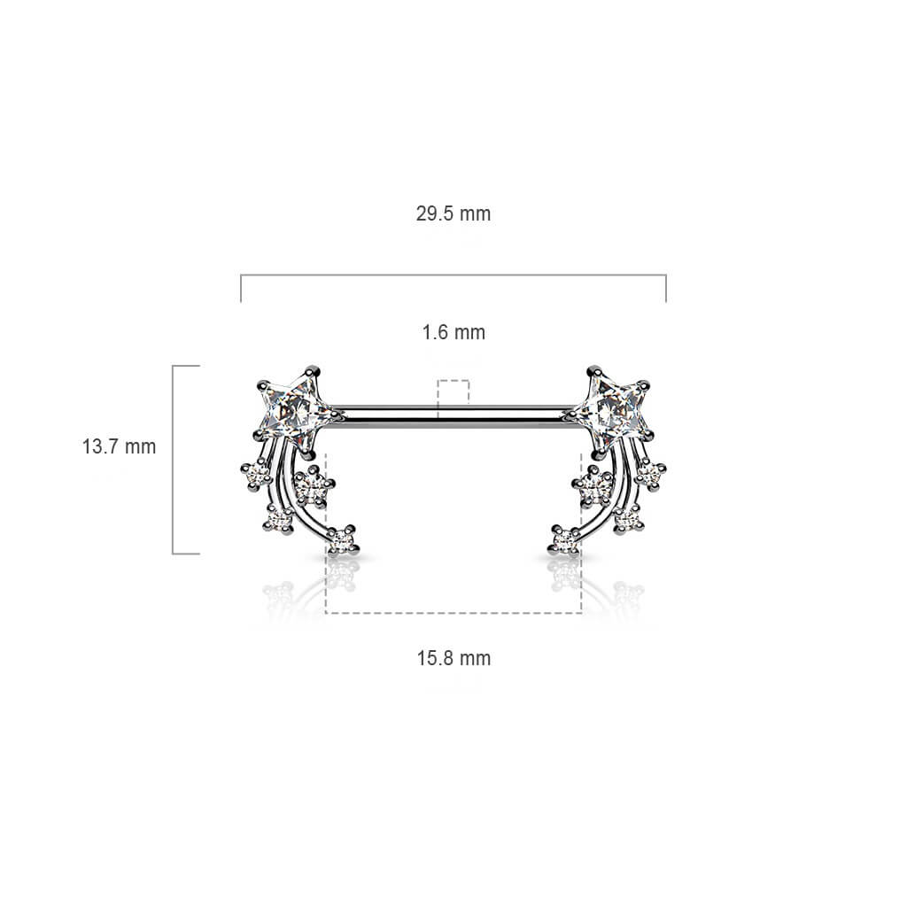 Téton Étoile Filante Argent