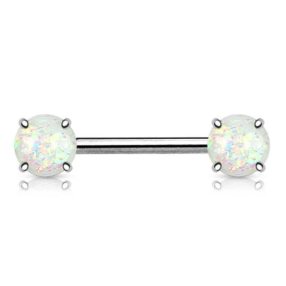 Nippelpiercing Opal Silber