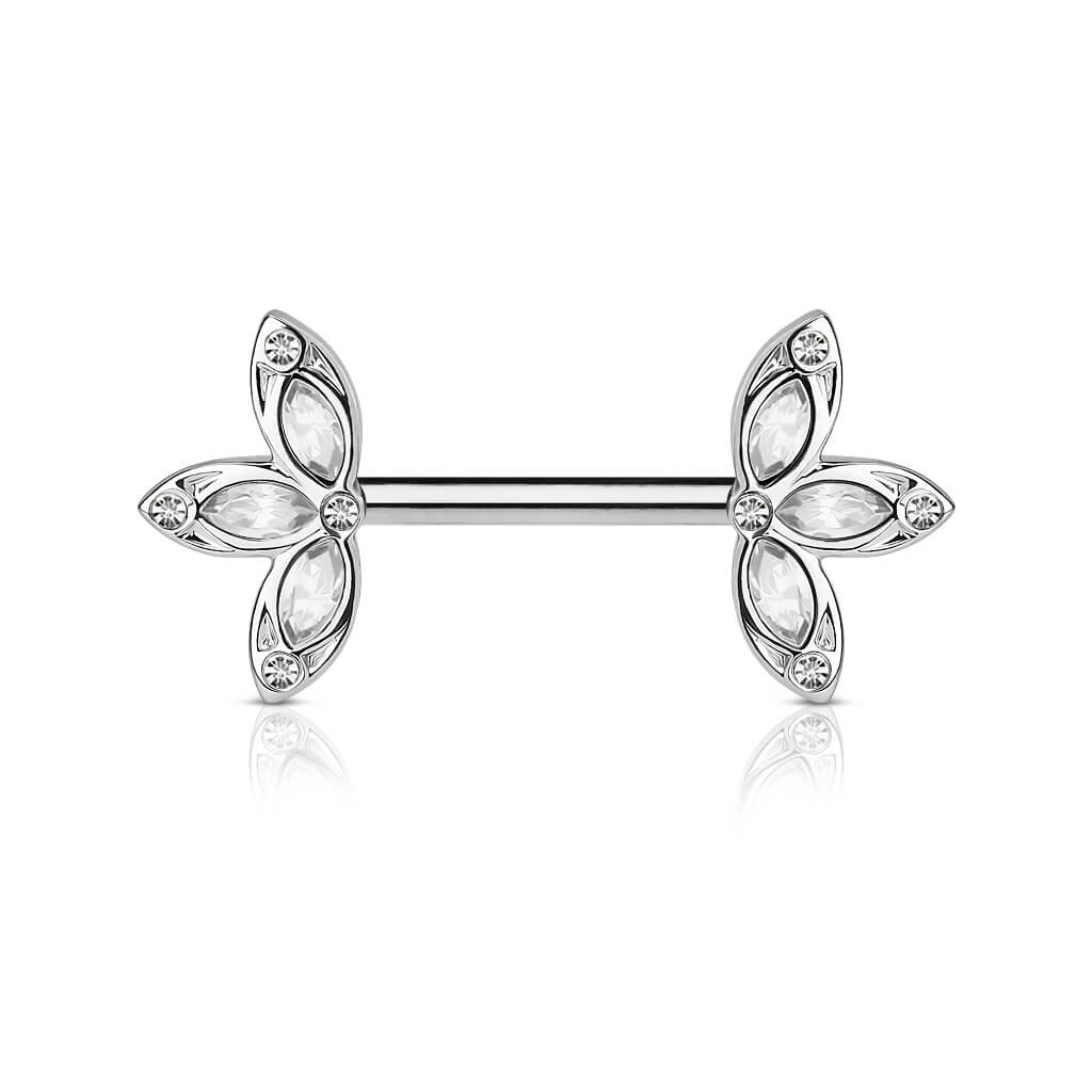 Nippelpiercing Blumen Zirkonia