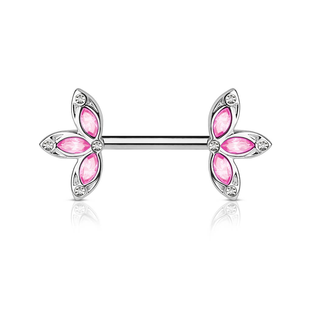 Nipple Piercing Flowers Zirconia