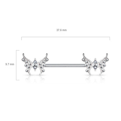 Nipple Piercing Butterfly Zirconia