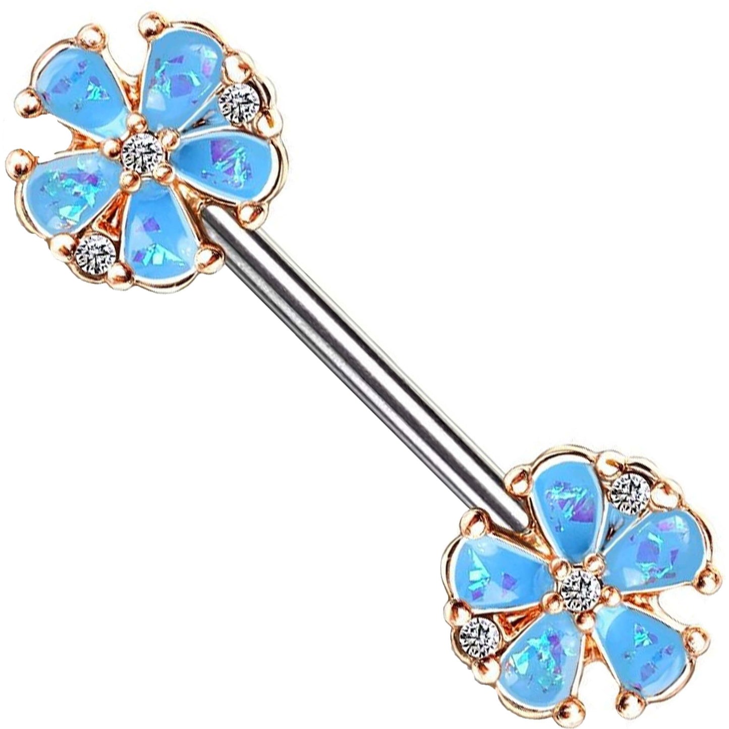 Nipple Piercing Flowers Opal