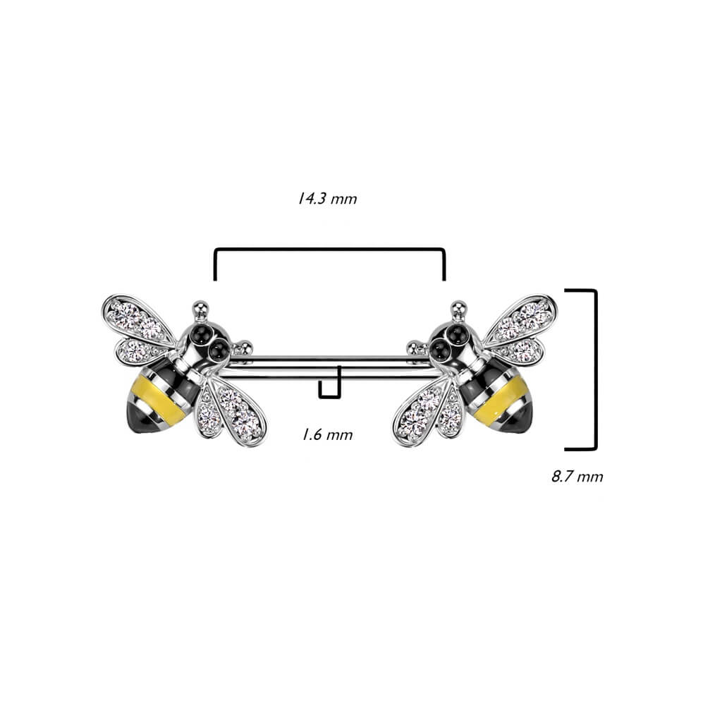 Nippelpiercing Biene Zirkonia