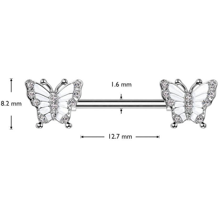 Nippelpiercing Schmetterling Zirkonia