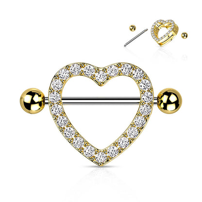 Nipple Piercing Heart Zirconia