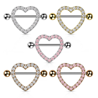 Nipple Piercing Heart Zirconia