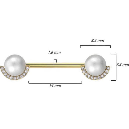 Perlas con Circonitas Pezón