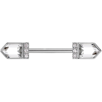 Nippelpiercing Baguette Schliff Zirkonia