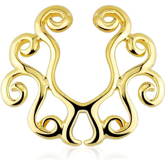 Fake Nipple Piercing Tribal Gold Bendable